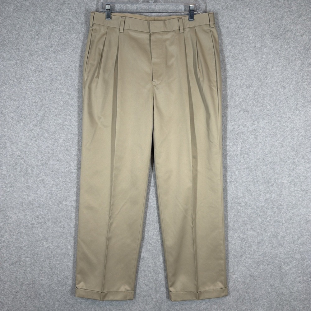 Jos. A. Bank Pants Mens 34x29 Chinos Stays Cool Pleated Dress Slacks Classic Fit